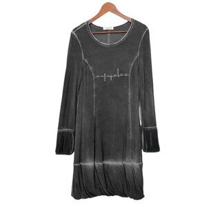 Vintage 100% Silk Made Italy Leaf Print Faux Wrap Pockets A-line Midi Skirt Smal